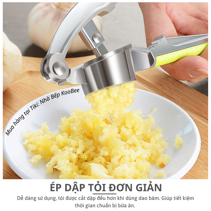 Dụng cụ ép tỏi, kẹp hạt cứng cầm tay cao cấp INOX 100% chắc chắn bền đẹp