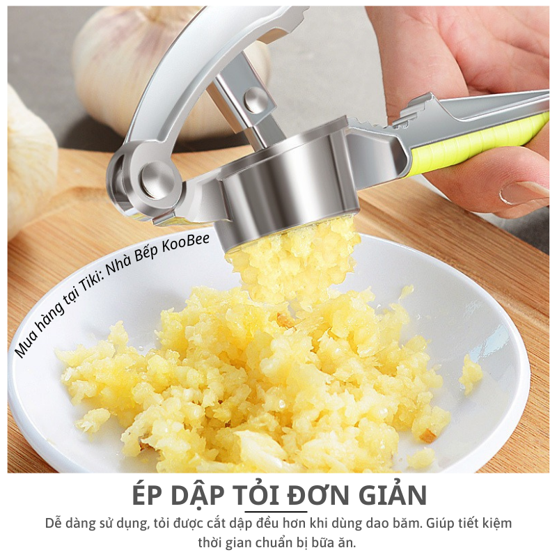 Dụng cụ ép tỏi, kẹp hạt cứng cầm tay cao cấp INOX 100% chắc chắn bền đẹp (NB58)