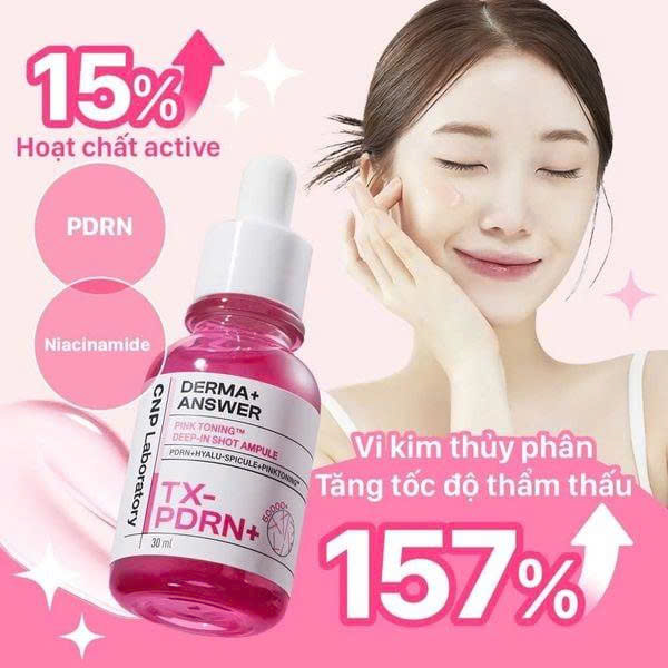 Tinh Chất Dưỡng Da Hồng Hào Sáng Mịn CNP Derma Answer Pink Toning Deep Shot 15ml