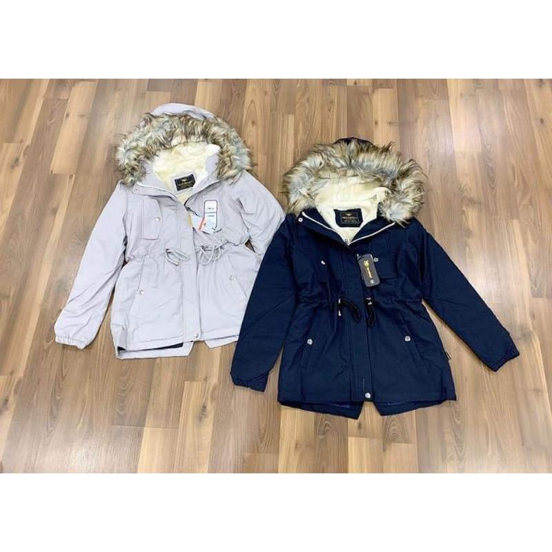 Áo parka lót lông dáng dài