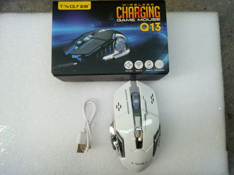 Chuột không dây cao cấp T-WOLD Q13 dùng pin sạc- Mouse ko dây T-WOLD Q13 - Hàng chính hãng