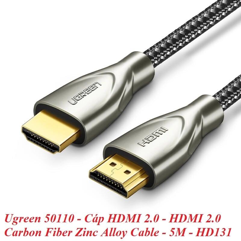 Ugreen UG50110HD131TK 5M màu Đen Cáp tín hiệu HDMI chuẩn 2.0 dây bọc lưới đầu hợp kim cao cấp - HÀNG CHÍNH HÃNG