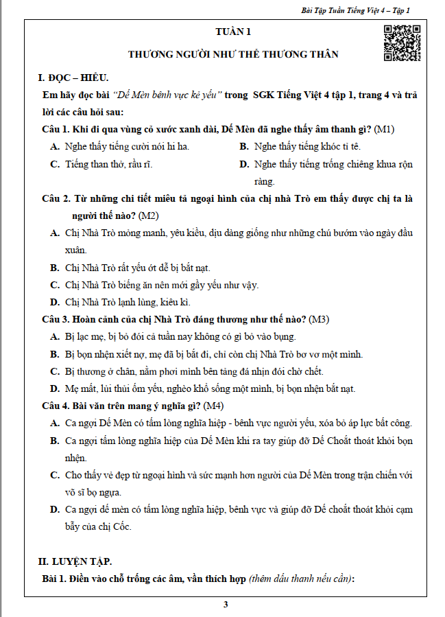 Trọn Bộ Bài Tập Tuần, Đề Kiểm Tra Toán và Tiếng Việt Lớp 4 - Cả năm học (8 quyển)