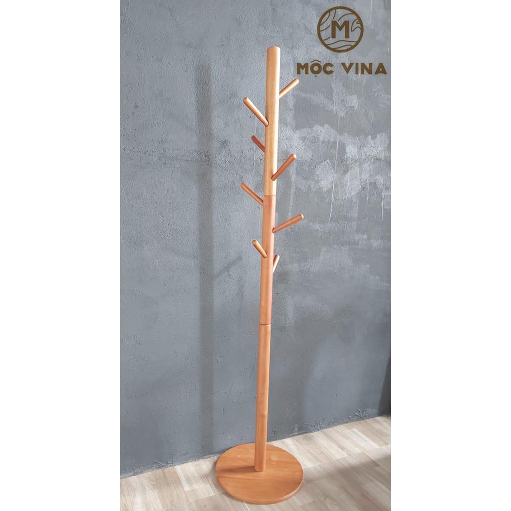 Móc treo cao su đế tròn Quần Áo Gỗ Phong Cách Hàn Quốc KT 175cm x 37cm x 37cm Mộc Vina