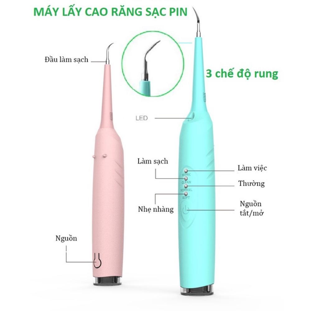 MÁY LẤY CAO RĂNG MINI TẠI NHÀ VỚI 3 CHẾ ĐỘ RUNG LÀM SẠCH RĂNG MIỆNG HIỆU QUẢ - Hàng Chất Lượng KST