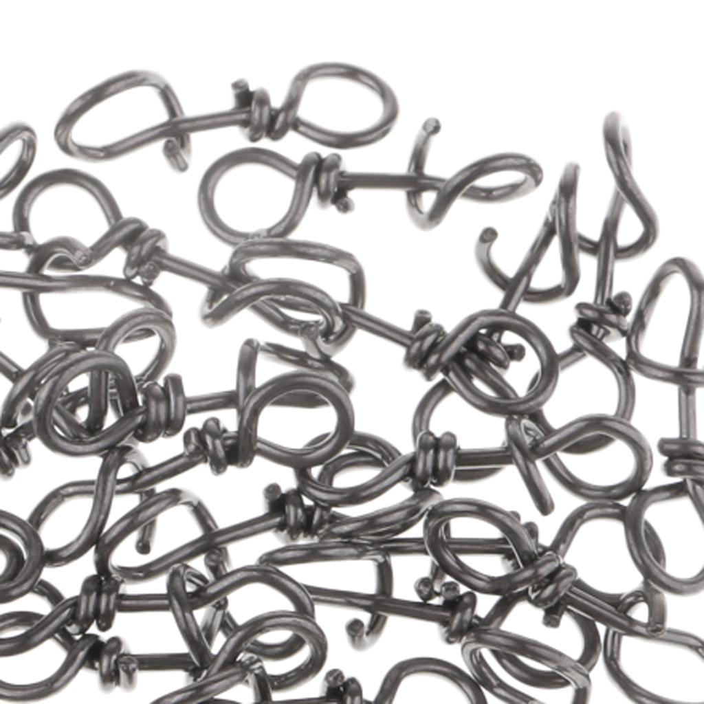 50 Pieces Steel Quick Lock Fishing Snap Clip Swivel Connector 10mm