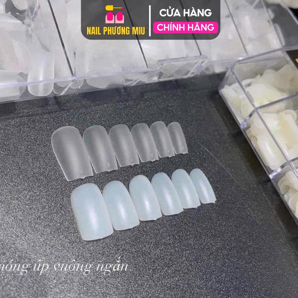 Móng Úp Nhám Trong Form Vuông Ngắn, Form Hạt Na Mỏng, Siêu Nhẹ, Dẻo, Bền Đẹp Hộp Móng Nhám Sẵn Theo Vỉ Làm Nail Tiện Lợi