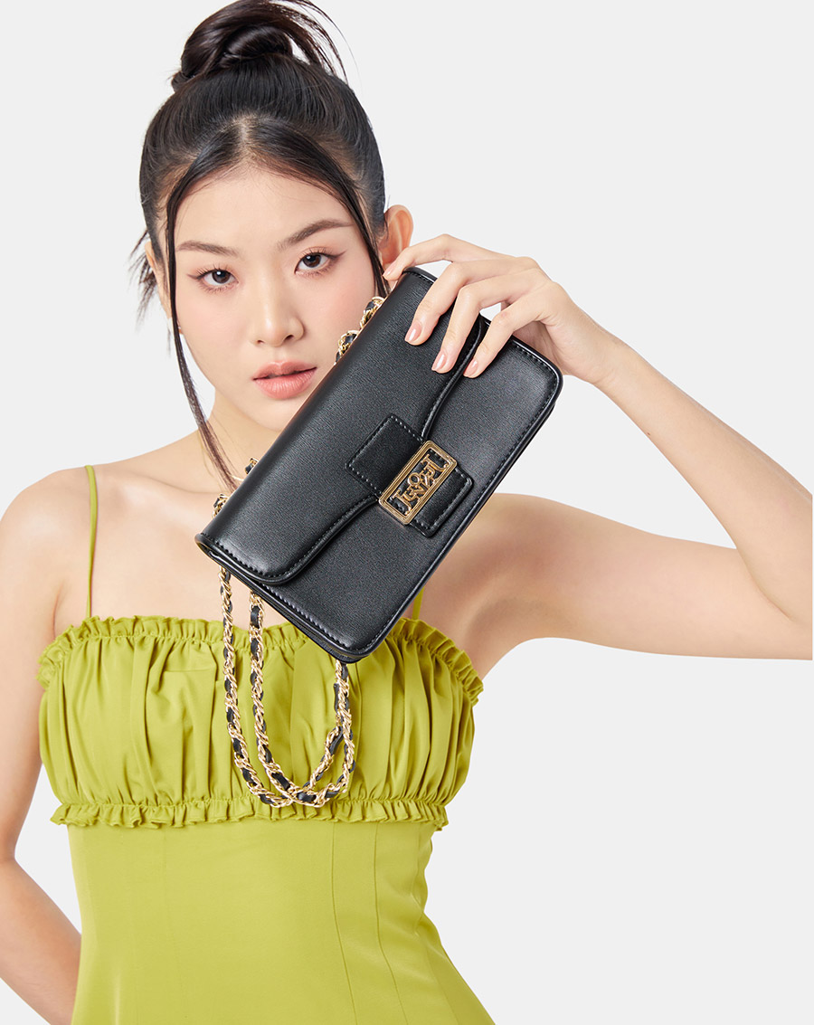 Túi Xách Nữ Thời Trang JUNO Cỡ Nhỏ Đeo Vai Trang Trí Logo Cách Điệu TXN683