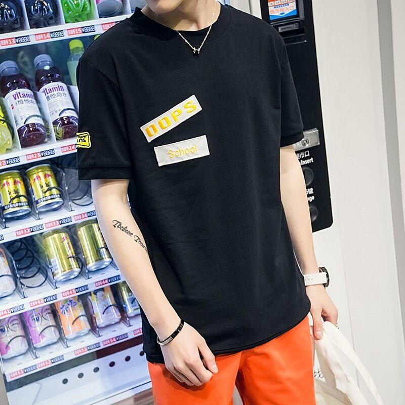 Áo T-shirt nam, cổ tròn, cộc tay, họa tiết in hoa, phong cách cá tính, phong cách Hàn TA73