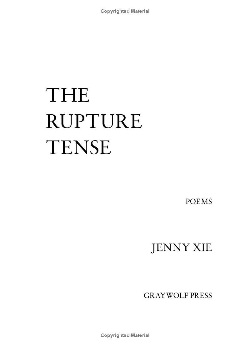 The Rupture Tense: Poems