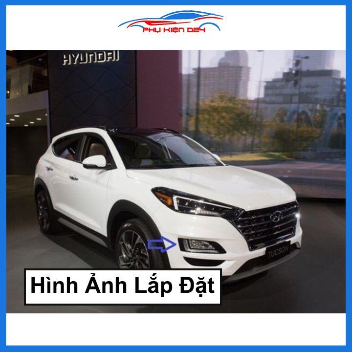 Ốp viền đèn gầm trước Tucson 2016-2017-2018, 2019-2020-2021 mạ Crom chống trầy trang trí làm đẹp xe