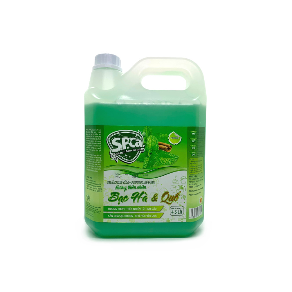 Nước Lau Sàn Nhà Gỗ SPCa 4.5Kg Cao Cấp Sả Chanh Và Hương Quế Giúp Khử Mùi Làm Sạch Sàn Nhà