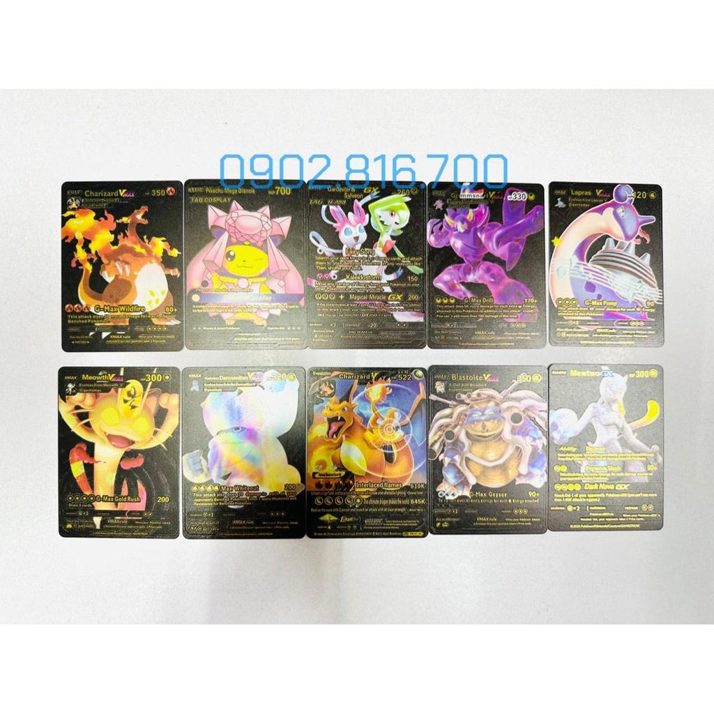 Thẻ Bài Pokemon card kim loại Mạ Vàng - Bài Pokemon Mạ Vàng BoardGame Vmax-Đồ Chơi Trẻ Em Cho Bé Trai Bé Gái
