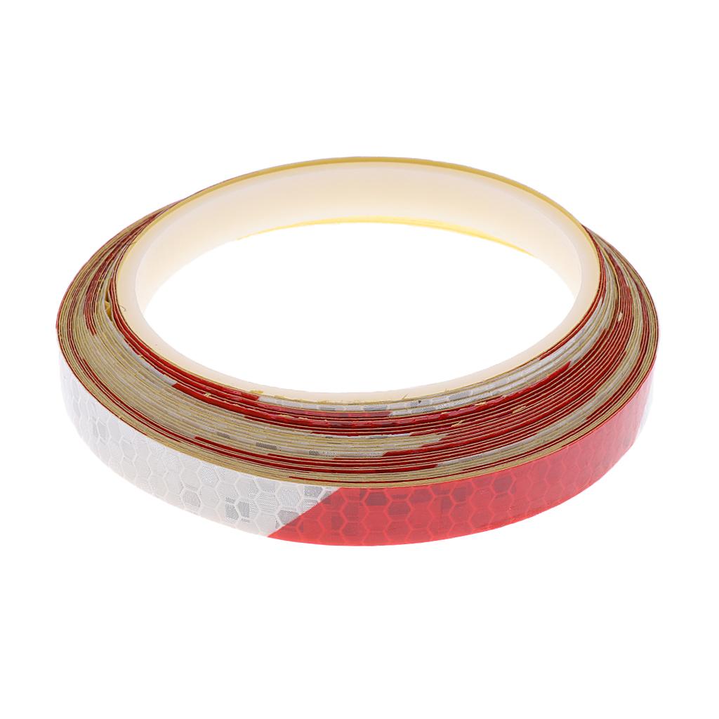 Reflective Strips Wheel Rim Sticker Tape Bicycle Motorcycle Car Decal Red White