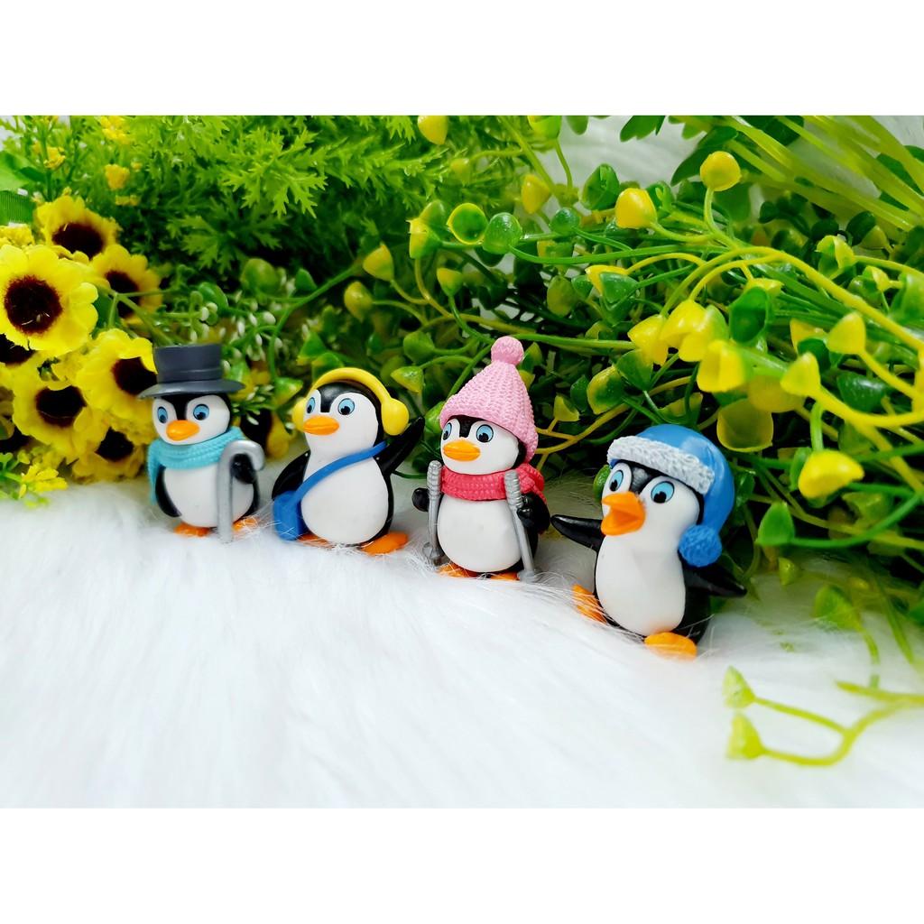 Bộ 4 tượng Gia Đình Chim Cánh Cụt siêu dễ thương