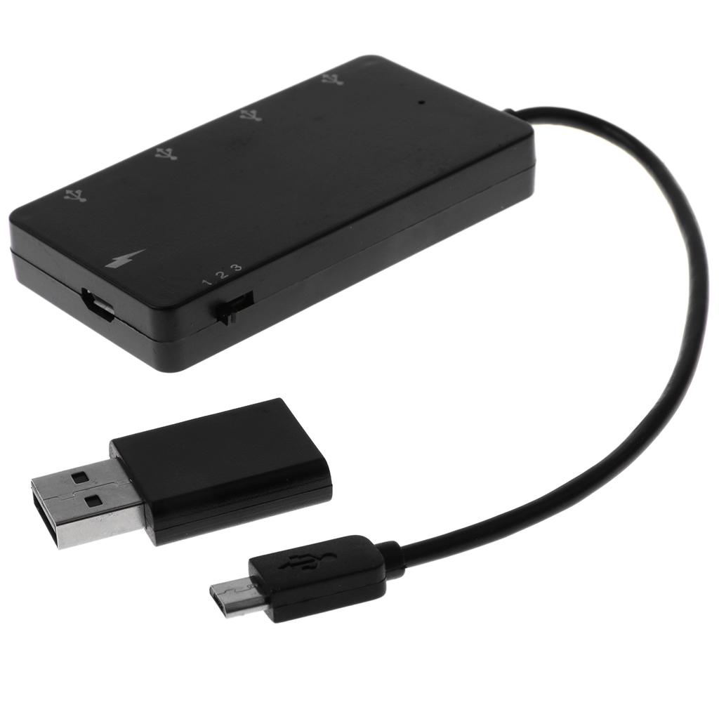 Micro USB OTG Hub, Micro USB Male to Female Micro USB + 4 Ports USB Power Charging Cable with USB A Male to Micro USB Female Adapter