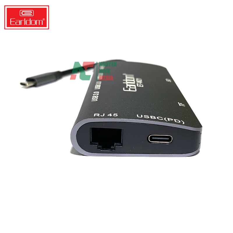 Cáp Chuyển USB TYPE C Sang HDMI / USB 3.0 / RJ45 / SD TF / USB-C PD Earldom W21 - Hàng Chính Hãng