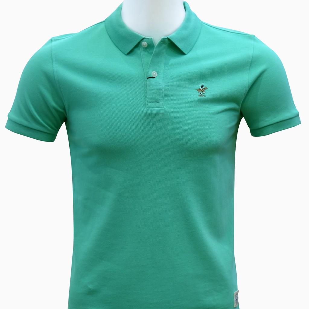 Áo polo ngắn tay BEVERLY HILLS POLO CLUB Slimfit màu xanh bạc hà 100% cotton - PMSSS20TL042