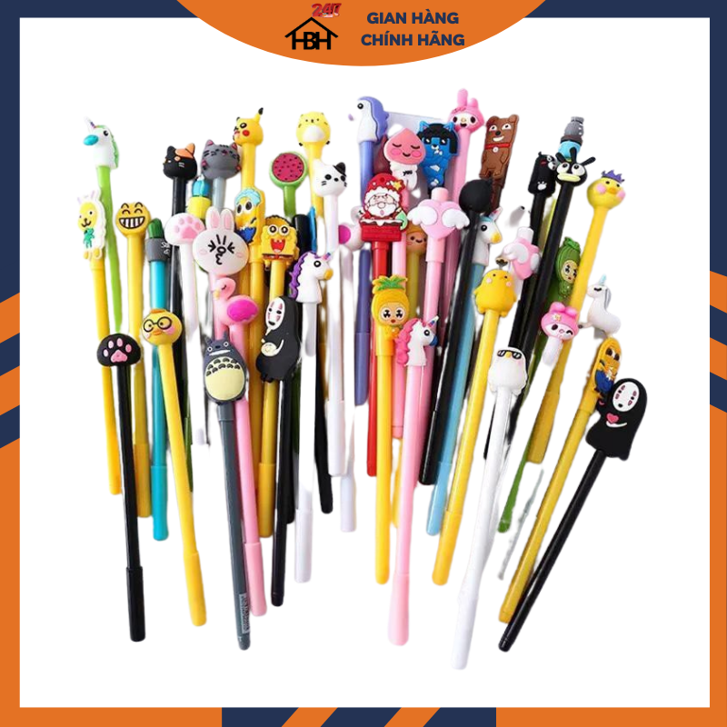 Set 20 bút bi nước hình thú tặng kèm bút chì 2B