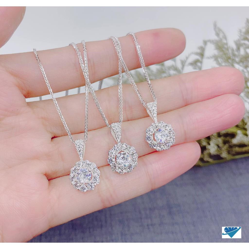 Dây chuyền nữ bạc ta mặt đá tròn MS11