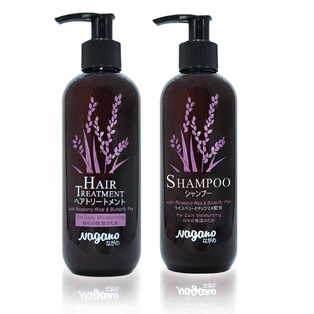 Hình ảnh Bộ Đôi Dầu Gội Và Dầu Xả Hoa Đậu Biếc Nagano Janpan 250ml - Shampoo & Hair Treatment Nagano 250ml - Sự kết hợp hoàn hảo giúp dưỡng tóc bồng bềnh, mềm mượt