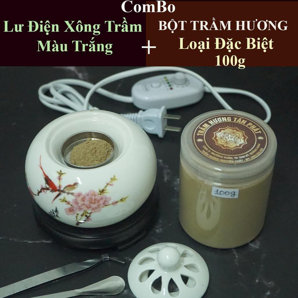 Lư Xông Trầm Điện + Bột Trầm Hương