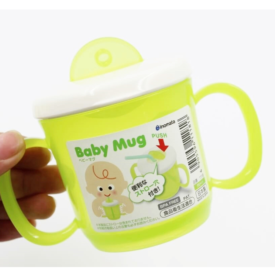 Cốc tập uống có tay cầm, lỗ cắm ống hút tiện lợi - Hàng nội địa Nhật
