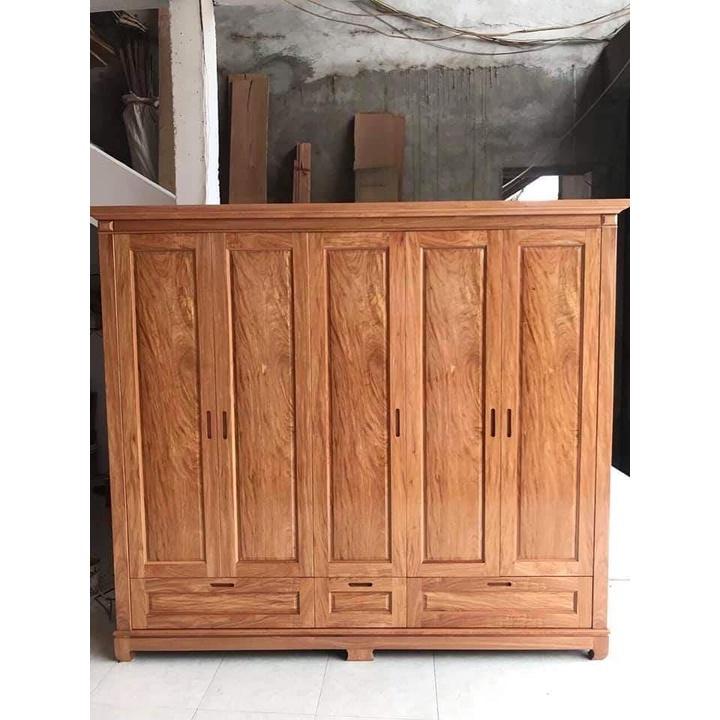 Tủ quần áo gỗ sồi nga 5 cánh