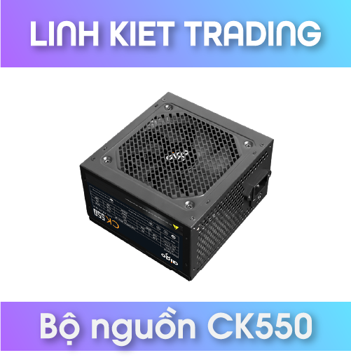 Nguồn Máy Tính AIGO CK550 Công Suất Thực 550W Bảo hành 36 tháng - Hàng Chính Hãng