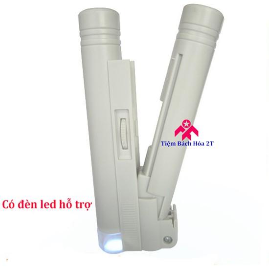 Kính lúp mini 40X có thước đo, có đèn
