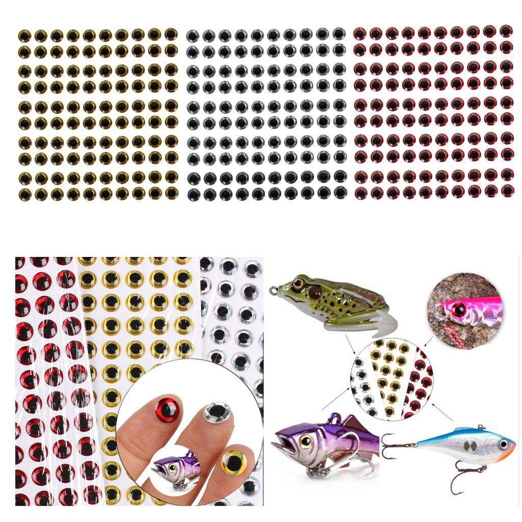 100pcs 6mm Eyes 3D Holographic Tying Jigs Crafts Red