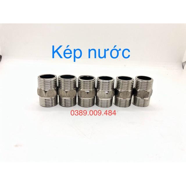 Combo 10 Kép inox ren ngoài, nối inox ren ngoài sáng bóng