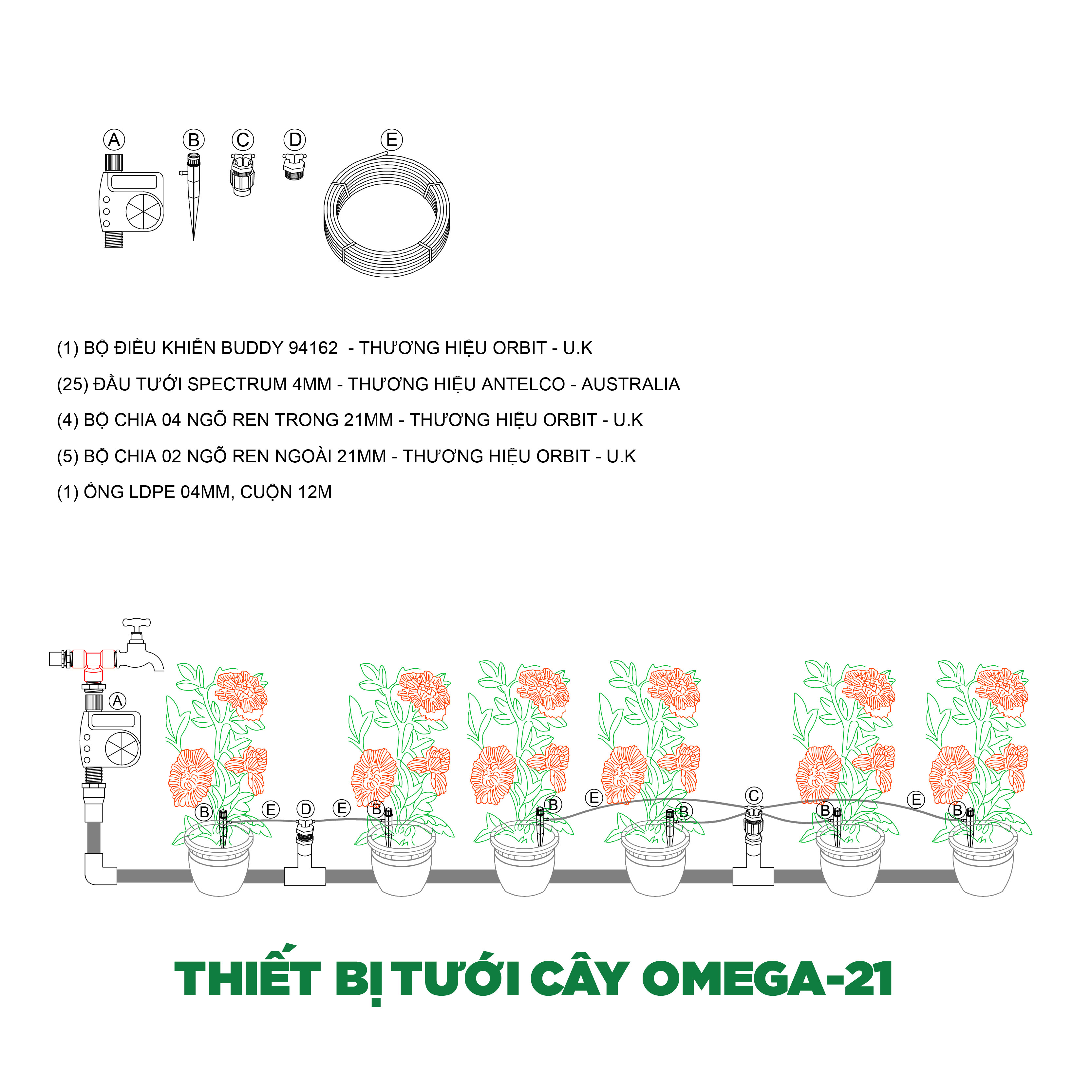 Tưới cây tự động OMEGA-21