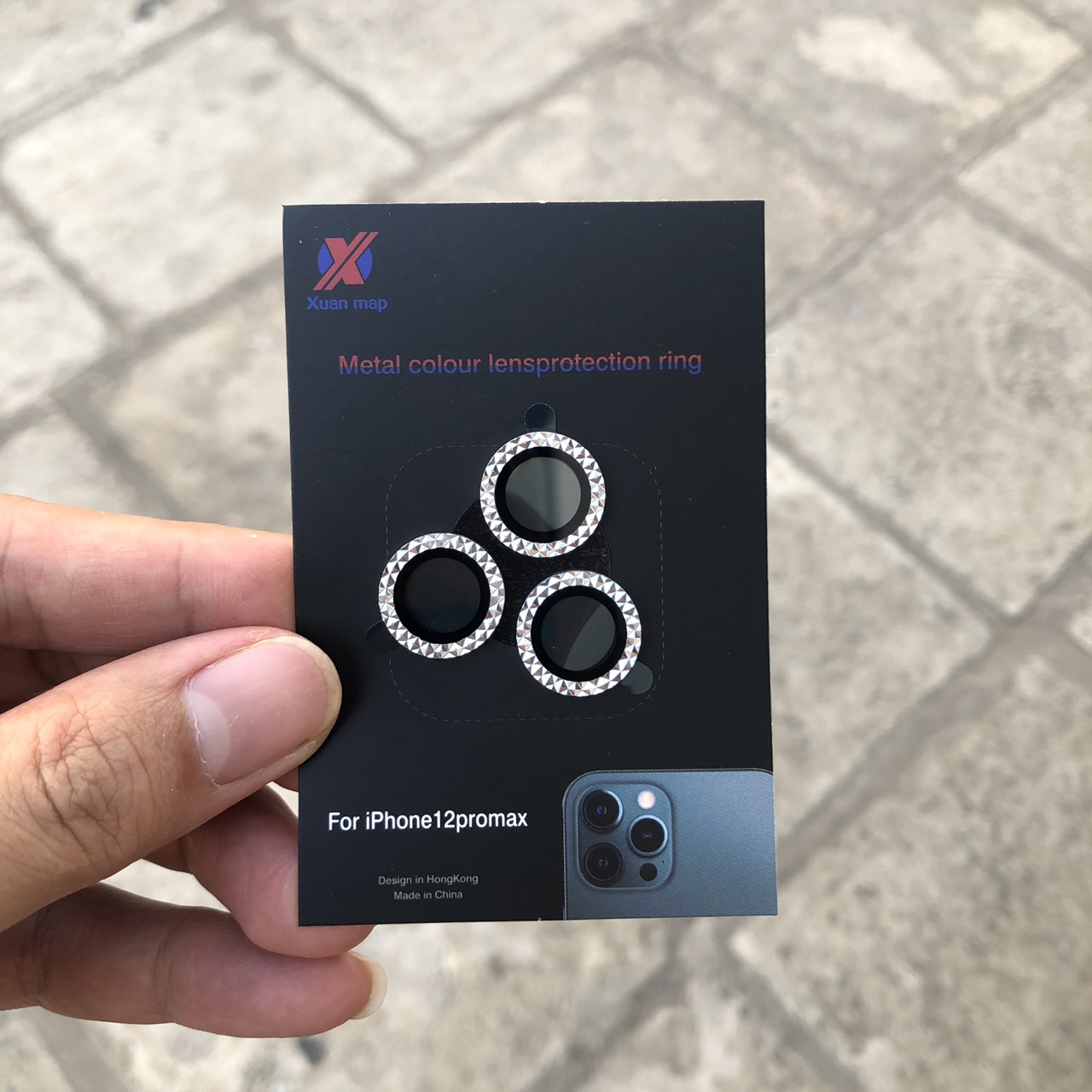 - Combo Bộ 3 Vòng Bảo Vệ Camera  Phay Kim Cương Siêu Sang Chảnh Và Xịn Xò Dành Cho iPhone 12Pro - 12Pro Max - Chống Bụi, Hạn chế vân tay & Mờ Camera - TrắngBạc - NEW