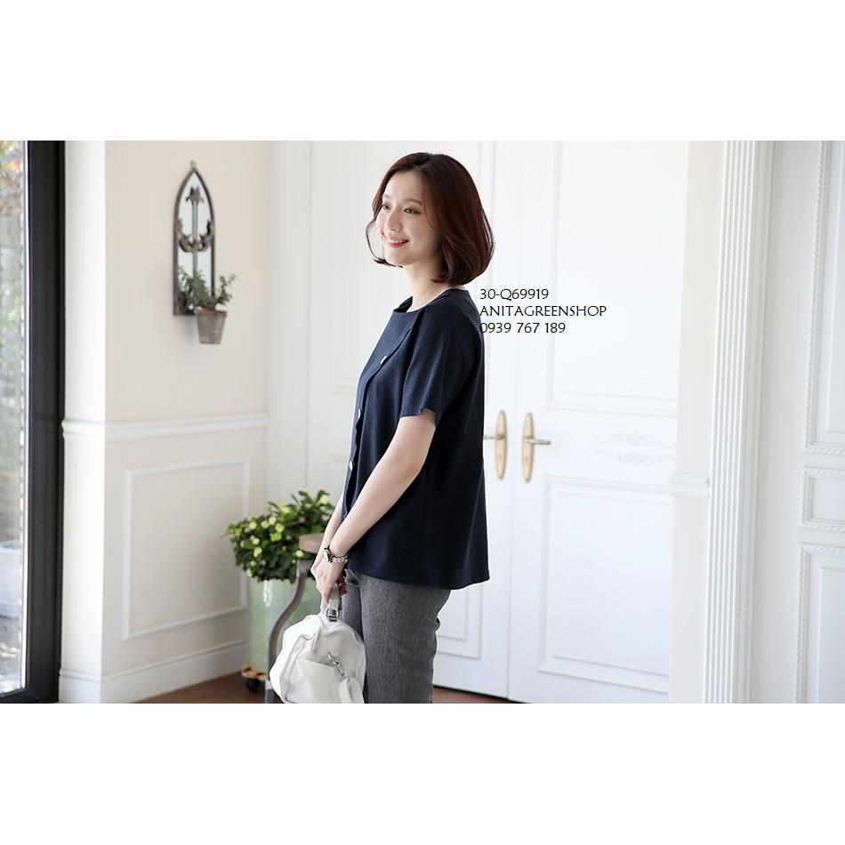 Q69919 ÁO NỮ VẠT XÉO PHỐI NÚT