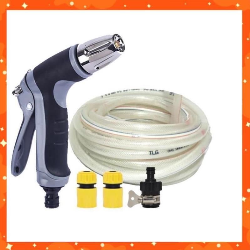 Bộ dây và vòi xịt rửa xe tưới cây tăng áp 15m  206817