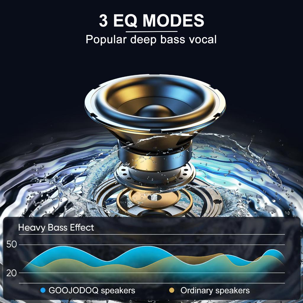 Loa không dây bluetooth goojodoq mini bass có đèn led màu âm thanh vòm 360° bảo hành chính hãng
