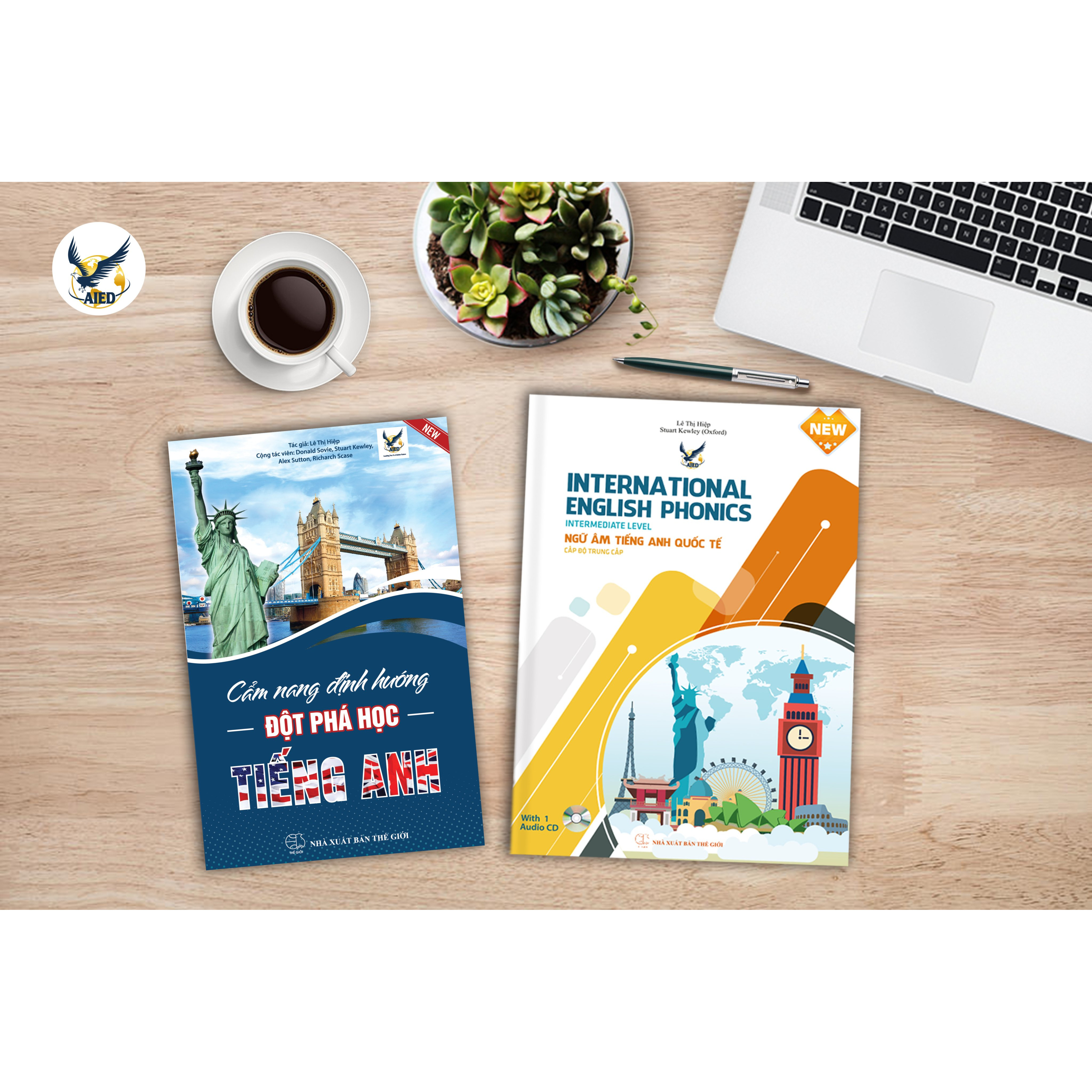 Combo Bộ sách Cẩm nang Học tiếng Anh & Ngữ âm tiếng Anh quốc tế cấp độ trung cấp
