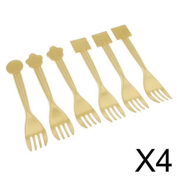 4x6pcs Disposable Plastic Cutlery Fork Kid Party Tableware Baby Shower Decor