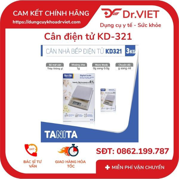 Cân điện tử Tanita KD321 (tiết kiệm thời gian đong đếm và tiện lợi, dùng cho cửa hàng mỹ phẩm, cân sữa bột) -