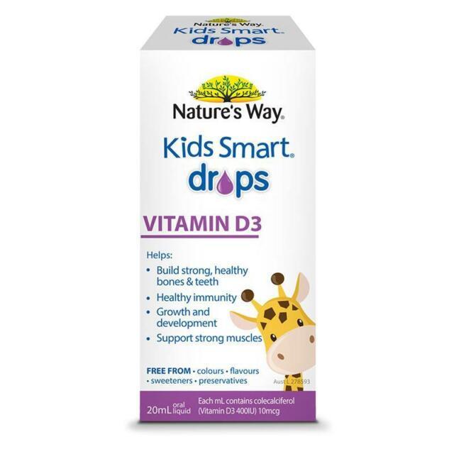 Bổ Sung Vitamin D3 Cho Bé Nature’s Way Kids Smart Drops Vitamin D3 20ML – dạng nhỏ giọt