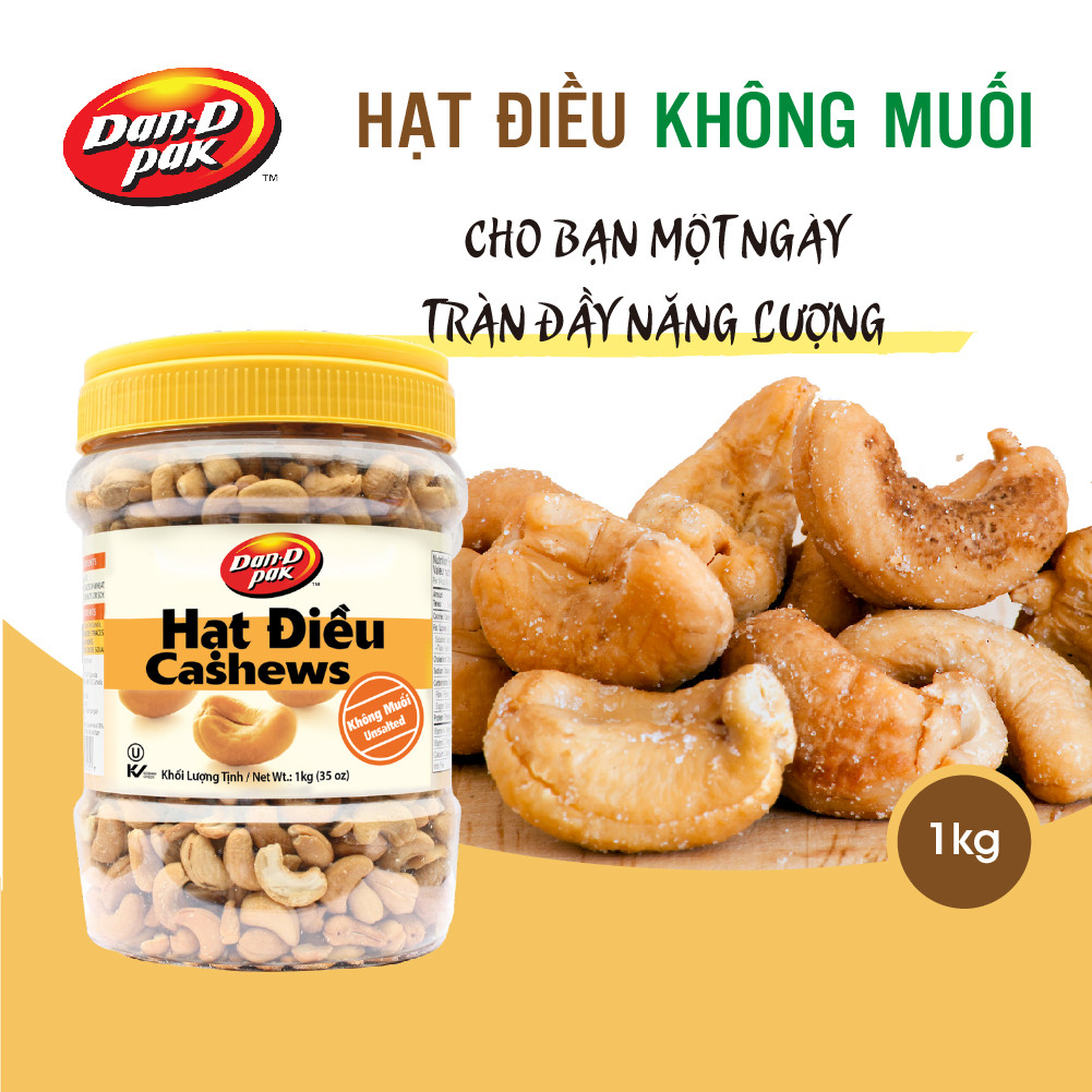 Hạt Điều Không Muối 1kg Dan D Pak