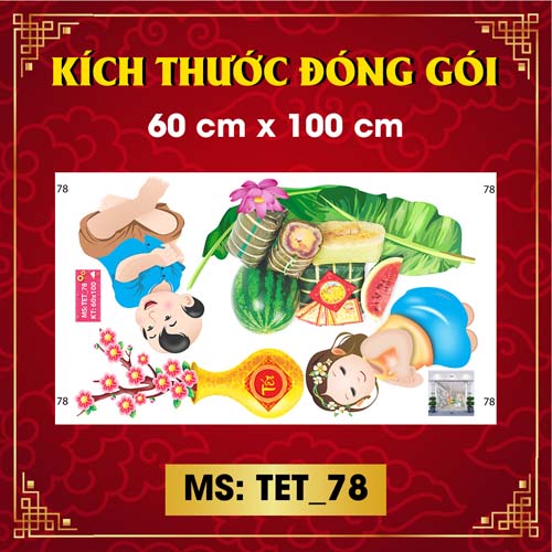 DECAL TRANG TRÍ TẾT 2021 COMBO SỐ 47