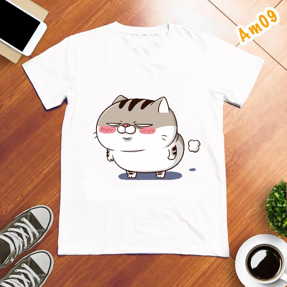 Áo thun Unisex Mèo Ami Bụng Bự Siêu Dễ Thương