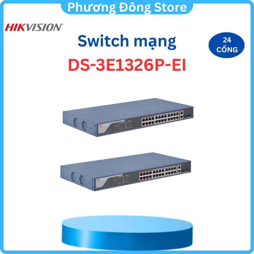 Bộ chia Switch PoE 24 cổng HIKVISION DS-3E1326P-EI - Hàng chính hãng