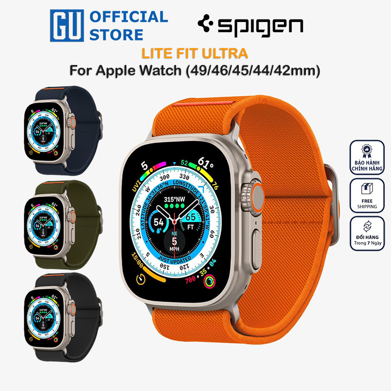 Dây Đeo SPIGEN Lite Fit Ultra Cho Apple Watch (49/46/45/44/42mm) Vải Dệt Nylon Linh Hoạt Và Nhẹ Nhàng Hàng Chính Hãng