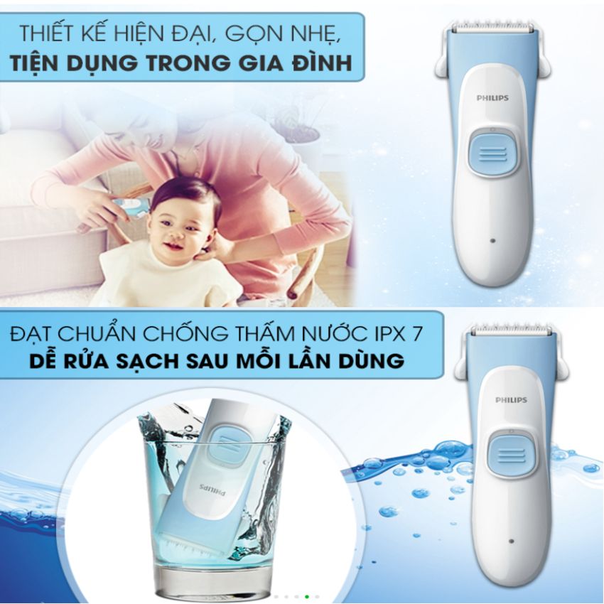 Tông đơ cắt tóc trẻ em thương hiệu Philips HC1055/15 cao cấp - Hàng nhập khẩu