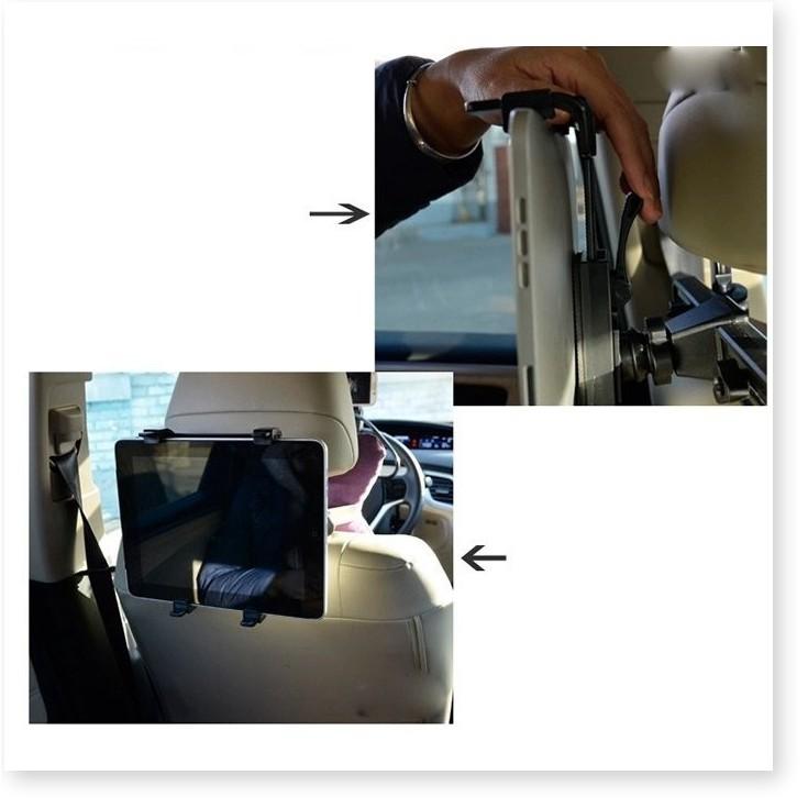 Bộ giá đỡ sau ghế ô tô cho ipad, máy tính bảng xoay 360 độ (Đen)