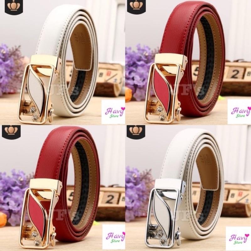 Thắt lưng da nữ khoá tự động hình lá, dây nịt lưng cao cấp thời trang nữ HAVY7788 50