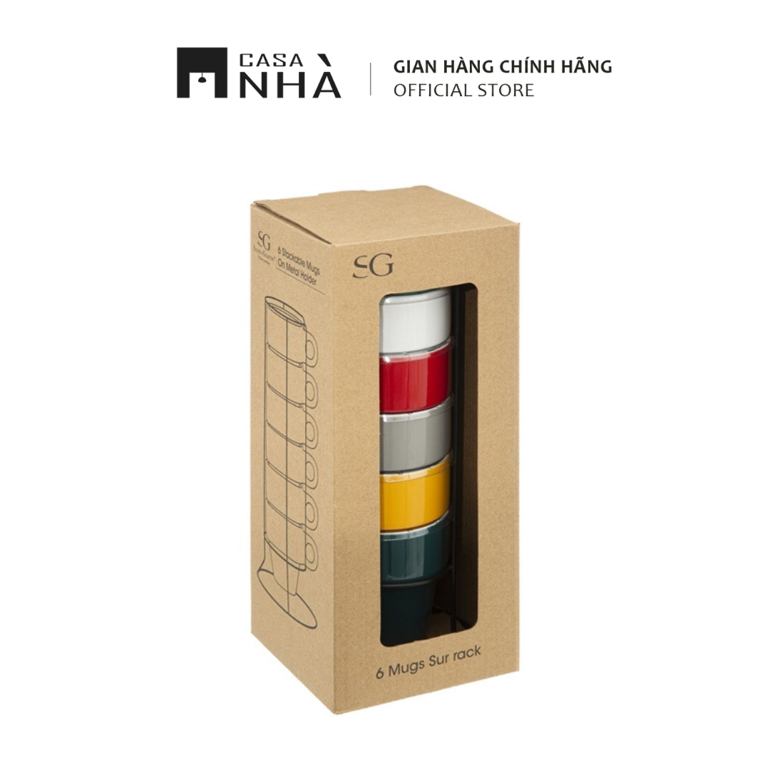 Set 6 Tách Espresso/ Cappuccino Cầu Vồng Xinh Xắn Kèm Giá Đỡ RAINBOW - Phong Cách Hiện Đại, Tối Giản - Thích Hợp Làm Quà Tặng/ Trang Trí | Casanhà Home Furniture